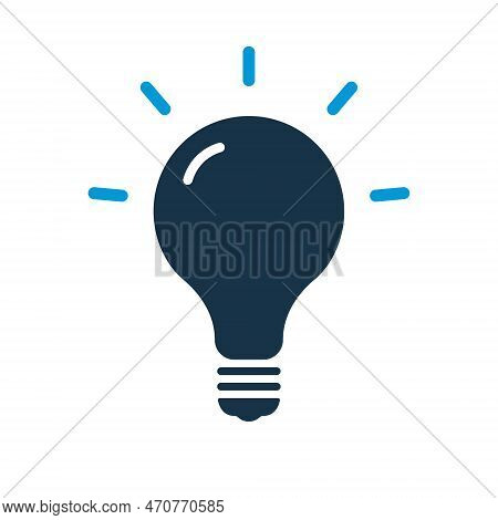 Lamp Silhouette Icon. Light Bulb Icon. Creative Idea Symbol. Innovation And Inspiration Concept. Vec