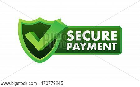 Secure Payment. Credit Card Icon With Shield. Secure Transaction. Vector Stock Illustration.