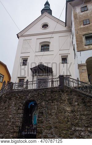 The Church Of Mary Immaculate In The Historic Centre Of Skofja Loka In Gorenjska, Slovenia. Called N