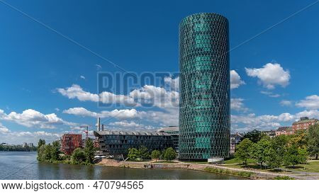 The Westhafen Tower, High-rise Building In The Former Frankfurt Westhafen
