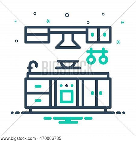 Mix Icon For Kitchen Cooking-area Kitchenette Cook-house Cookery Kitchenette Mess Cook's Modular Roo