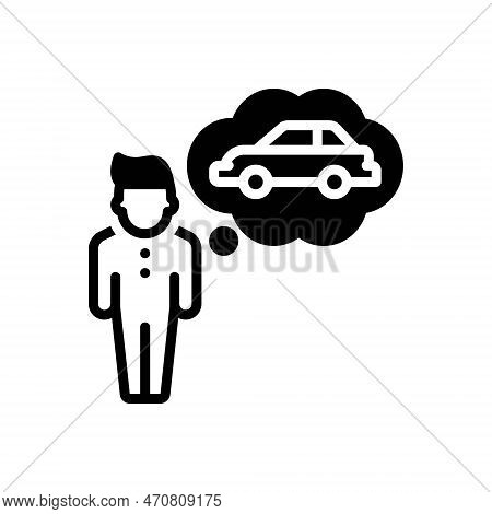 Black Solid Icon For Wants Need Wish Craving Demand Necessity Dream Daydream Fantasy Nightmare