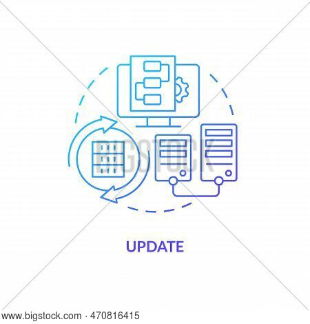 Update Blue Gradient Concept Icon. Receive Latest Committed Version. Source Control Strategy Abstrac