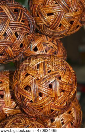 Rattan Balls Used To Play Sepak Takraw (or Kick Volleyball), A Sport Native To Southeast Asia.