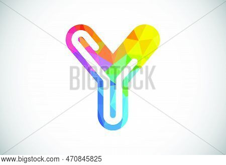 Initial Low Poly Y Alphabet. Graphic Alphabet Symbol For Corporate Business Identity