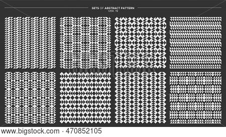 Elegant Zigzag Line Abstract Seamless Pattern. Stripes Lines Pattern Vector Set.