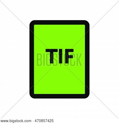 Tif File Icon Line Isolated On White Background. Black Flat Thin Icon On Modern Outline Style. Linea