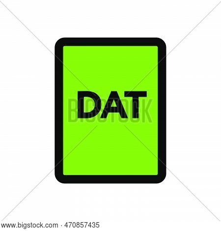 Dat File Icon Line Isolated On White Background. Black Flat Thin Icon On Modern Outline Style. Linea