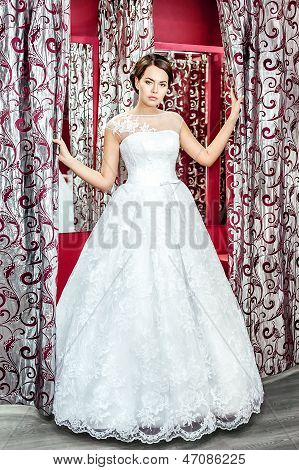 the bride in a locker room