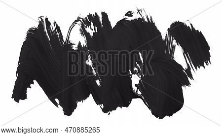 Black Gray Brush Silhouette Isolated On White Background Moonless Night.