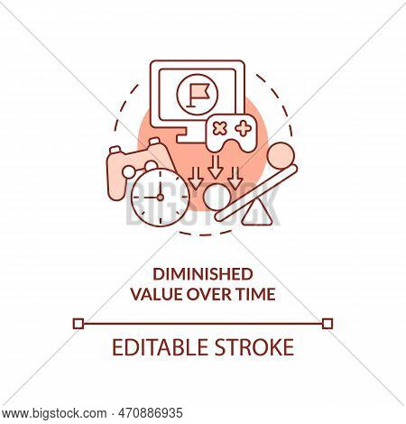 Diminished Value Over Time Terracotta Concept Icon. Gamification Cons In E Learning Abstract Idea Th
