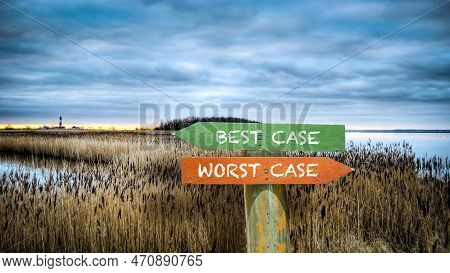 Street Sign The Way To Best Versus Worst Case