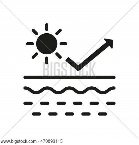 Uv Protection Skin Silhouette Icon. Stop Ultra Violet And Spf Cream Concept. Reflect Ultraviolet Rad