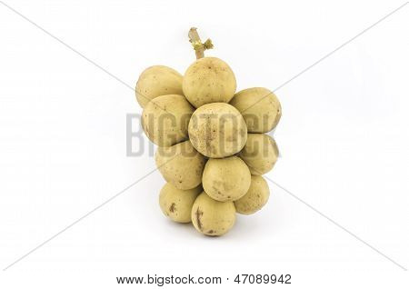 Lansium Domesticum Isolated On White