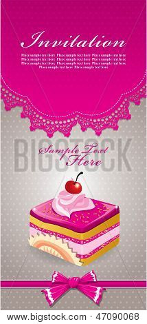 Modello di design vintage retro cupcake carino invito