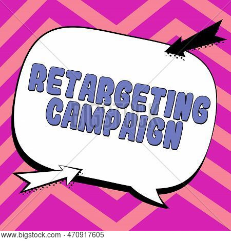 Sign Displaying Retargeting Campaign. Business Concept Targetconsumers Based On Their Previous Inter