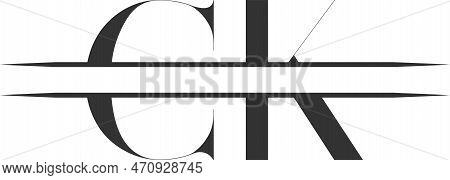 Initial Ck Letter Linked Logo Vector Template. Swoosh Letter Ck Logo Design. Ck Logo Design With Mod