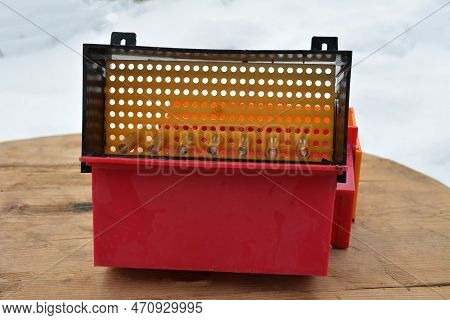 Apiary Pollen Collector. Pollen Trap For Collecting Pollen Pellets From Legs Of Honey Bees