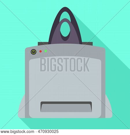 Top View Printer Icon. Flat Illustration Of Top View Printer Icon For Web Design