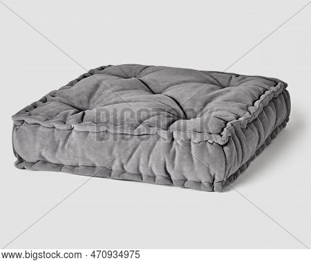 Soft Comfortable Gray Fabric Floor Cushion For Apartment Interior