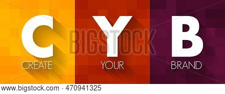 Cyb - Create Your Brand Acronym, Business Concept Background