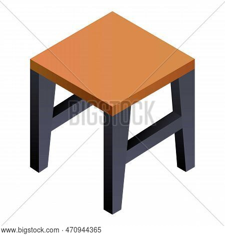 Backless Stool Icon. Isometric Of Backless Stool Icon For Web Design Isolated On White Background
