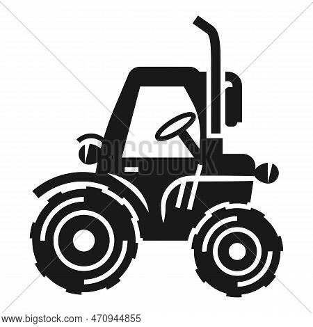 Old Farm Tractor Icon. Simple Illustration Of Old Farm Tractor Icon For Web Design Isolated On White