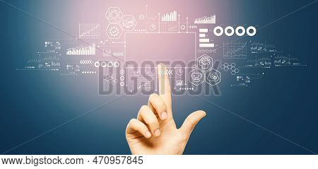 Digital Transformation And Technological Revolution Concept With Hand Pressing A Button On A Technol