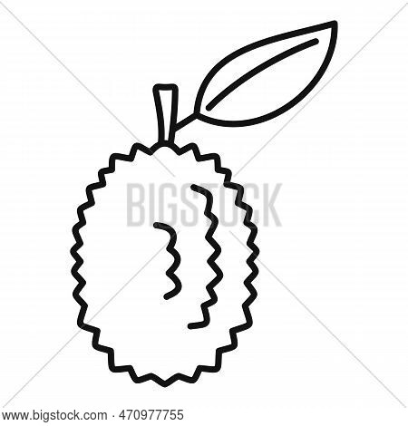 Whole Raw Durian Icon. Outline Whole Raw Durian Icon For Web Design Isolated On White Background