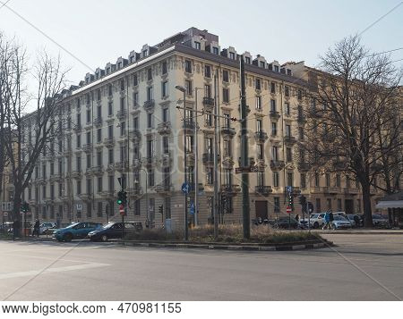 Corso Vinzaglio And Corso Matteotti Street In Turin