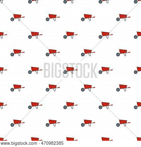 One Wheel Barrow Icon. Flat Illustration Of One Wheel Barrow Icon For Web Design