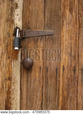 Locked Door Of Historic Fruita Schoolhouse In Utah