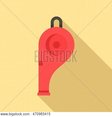 Police Whistle Icon. Flat Illustration Of Police Whistle Icon For Web Design