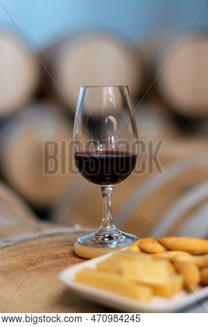 Tasting Of Rioja Wines, Visit Of Winery Cellars With French Or American Oak Barrels With Agening Red