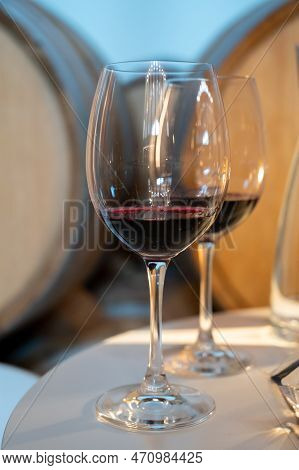Tasting Of Rioja Wines, Visit Of Winery Cellars With French Or American Oak Barrels With Agening Red