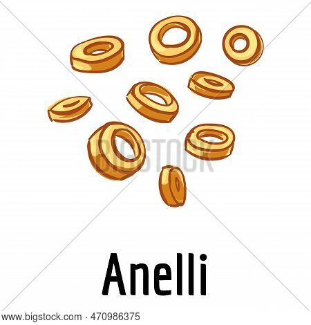 Anelli Pasta Icon. Cartoon Of Anelli Pasta Icon For Web Design Isolated On White Background
