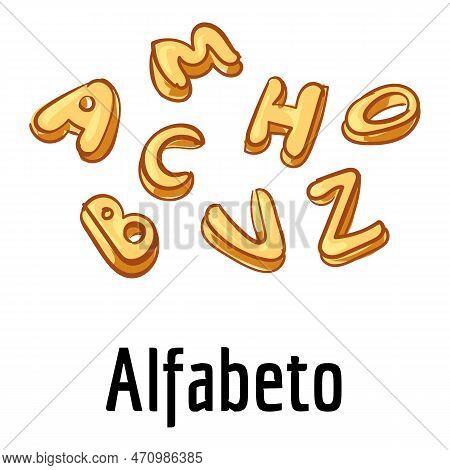 Alfabeto Pasta Icon. Cartoon Of Alfabeto Pasta Icon For Web Design Isolated On White Background