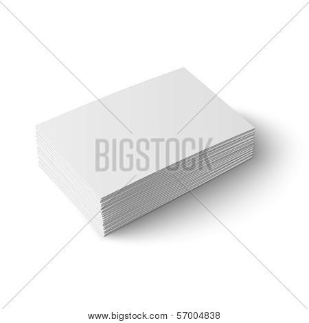 Stack of blank business card.