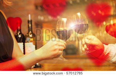 Valentine's Day Concept With Wine And Glasses