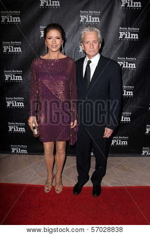 Catherine Zeta-Jones, Michael Douglas at the SBIFF 2011 Kirk Douglas Award honoring Michael Douglas, Four Seasons Biltmore, Santa Barbara, CA 10-13-11