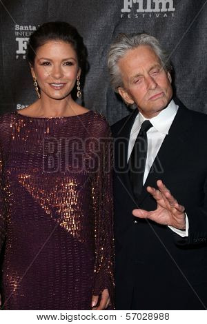 Catherine Zeta-Jones, Michael Douglas at the SBIFF 2011 Kirk Douglas Award honoring Michael Douglas, Four Seasons Biltmore, Santa Barbara, CA 10-13-11