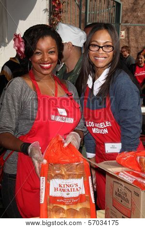 Manouschka Guerrier, Zoe Saldana at LA Mission 