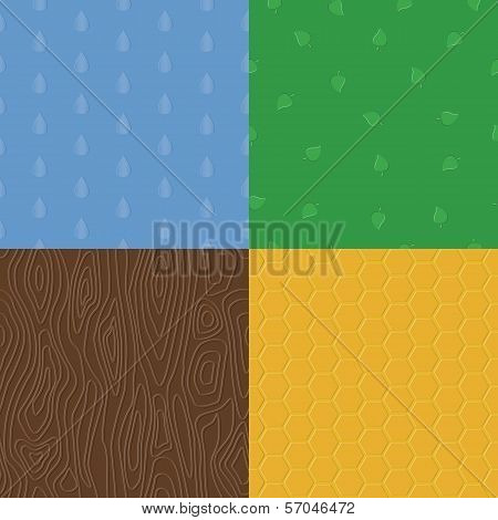 Vector organic natural embossed seamless patterns