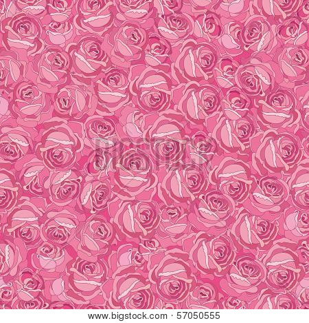 seamless pattern pink roses