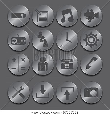 button media icon set