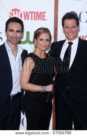 Nestor Carbonell, Sarah Michelle Gellar, Ioan Gruffudd at the CBS, The CW And Showtime TCA Party, The Pagoda, Beverly Hills, CA 08-03-11