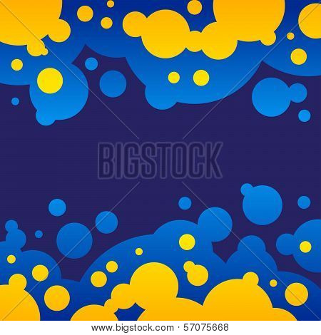 Abstract blue and orange bubbles