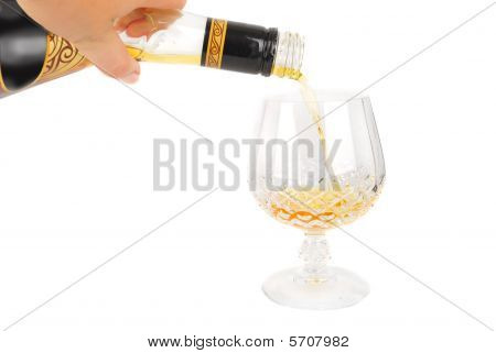 Cognac flaske i Arm