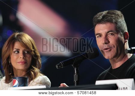 Paula Abdul and Simon Cowell at 