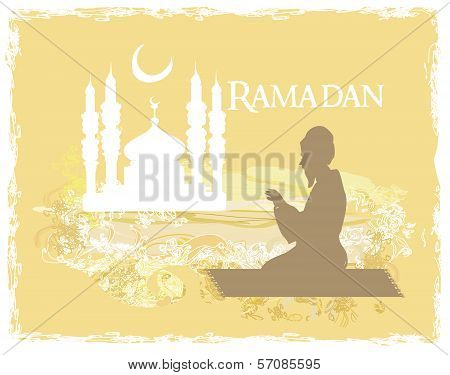 Abstract Religious Background - Muslim Man Prays
